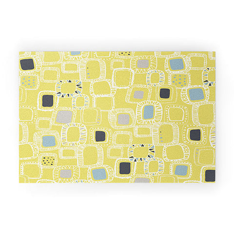 Rachael Taylor Shapes And Squares Green Welcome Mat