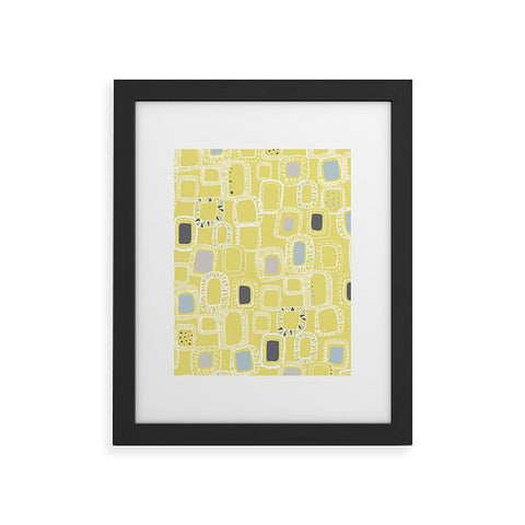 Rachael Taylor Shapes And Squares Green Framed Art Print