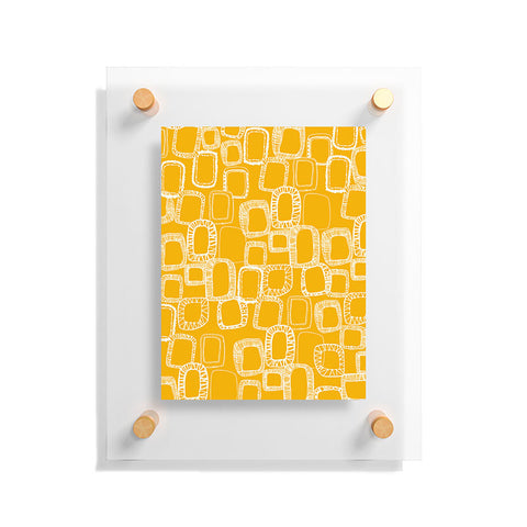 Rachael Taylor Shapes and Squares Mustard Floating Acrylic Print