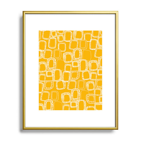 Rachael Taylor Shapes and Squares Mustard Metal Framed Art Print