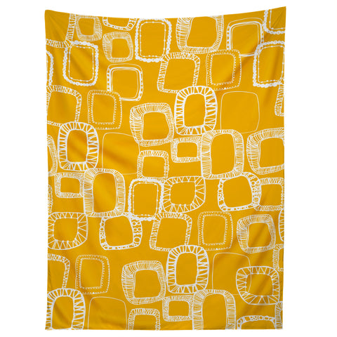 Rachael Taylor Shapes and Squares Mustard Tapestry