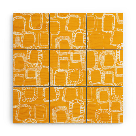 Rachael Taylor Shapes and Squares Mustard Wood Wall Mural