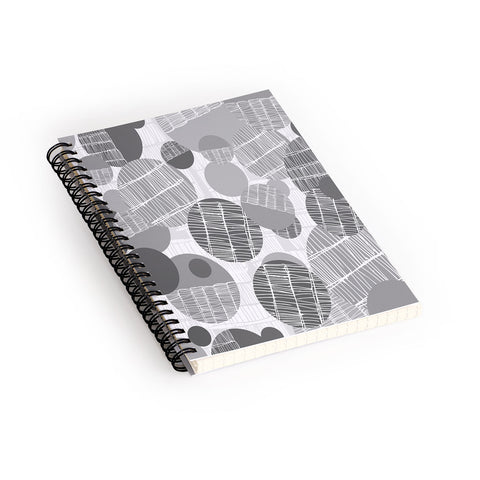 Rachael Taylor Textured Geo Gray 1 Spiral Notebook