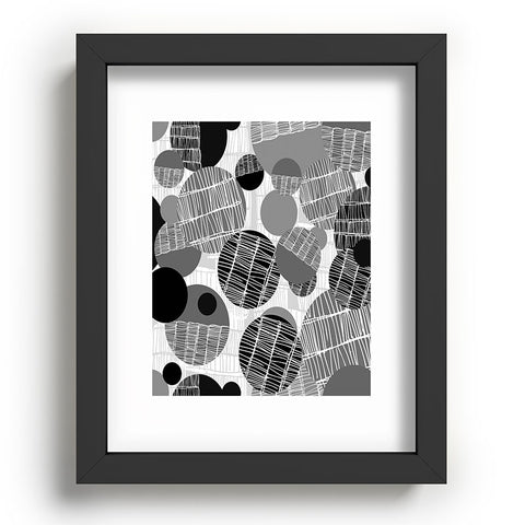 Rachael Taylor Textured Geo Gray And Black Recessed Framing Rectangle