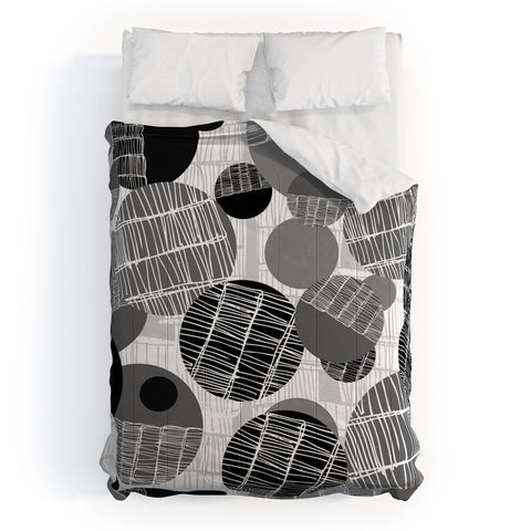 Rachael Taylor Textured Geo Gray And Black Comforter