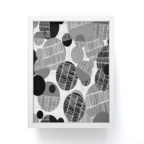Rachael Taylor Textured Geo Gray And Black Framed Mini Art Print