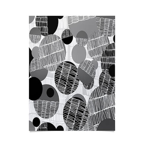 Rachael Taylor Textured Geo Gray And Black Poster