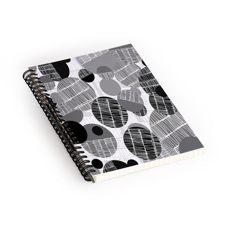 Rachael Taylor Textured Geo Gray And Black Spiral Notebook
