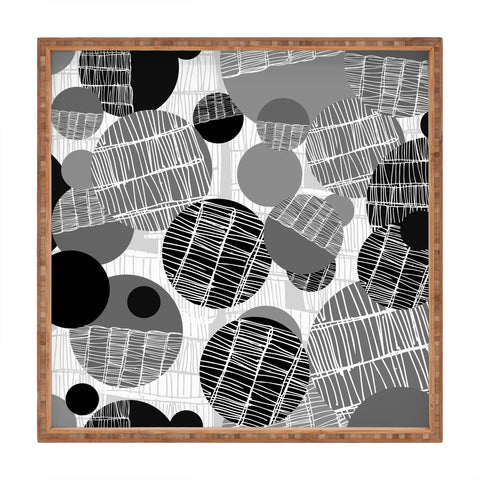 Rachael Taylor Textured Geo Gray And Black Square Tray