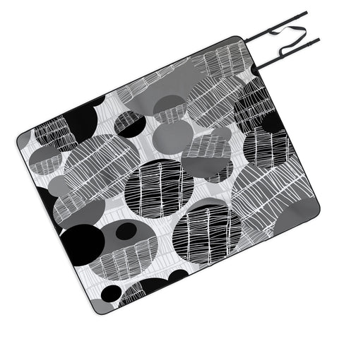 Rachael Taylor Textured Geo Gray And Black Picnic Blanket