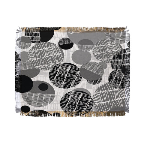 Rachael Taylor Textured Geo Gray And Black Throw Blanket