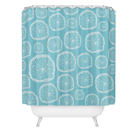 Rachael Taylor Wheel Of Wonder Turquoise Shower Curtain