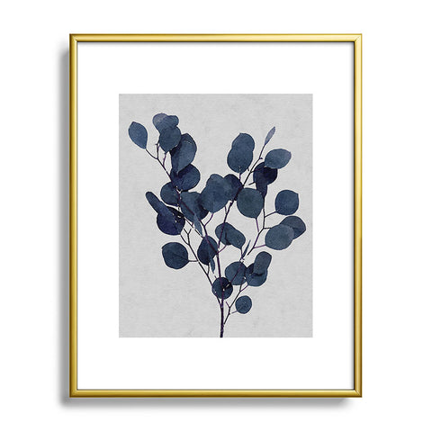 Rachel Elise Eucalyptus Leaf Stem Botanical Metal Framed Art Print