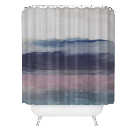 Rachel Elise Purple Waves Shower Curtain