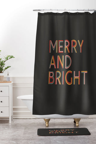 Rachel Szo Merry and Bright Dark Shower Curtain And Mat