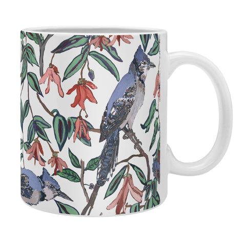 Rachelle Roberts Blue Bird Viney Leaf Coffee Mug