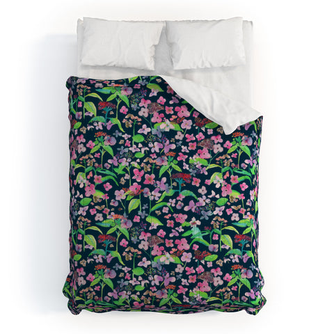 Rachelle Roberts Hydrangea Flower Print Comforter