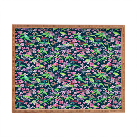 Rachelle Roberts Hydrangea Flower Print Rectangular Tray