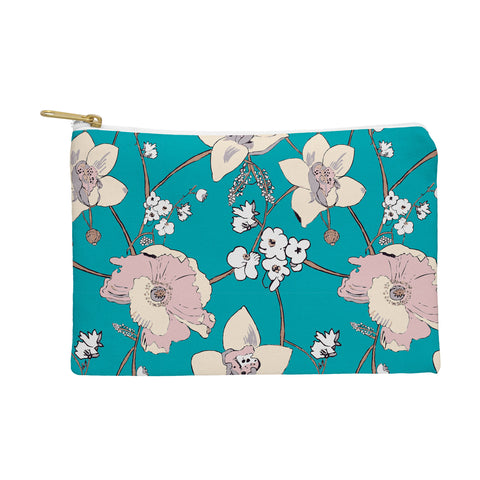 Rachelle Roberts Painted Poppy In Turquoise Pouch