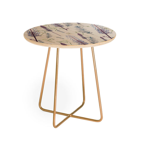 Rachelle Roberts Winter Pinecone Round Side Table