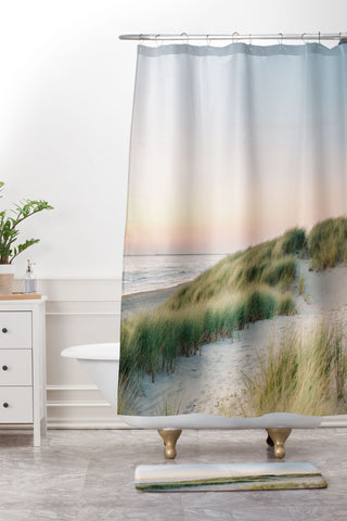 raisazwart Dunes of Holland Sunset Shower Curtain And Mat