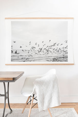 raisazwart Seagulls Coastal Art Print And Hanger