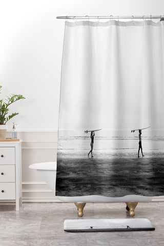 raisazwart Surfer couple Shower Curtain And Mat