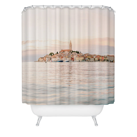 raisazwart The Rovinj Sunset Pastel Shower Curtain