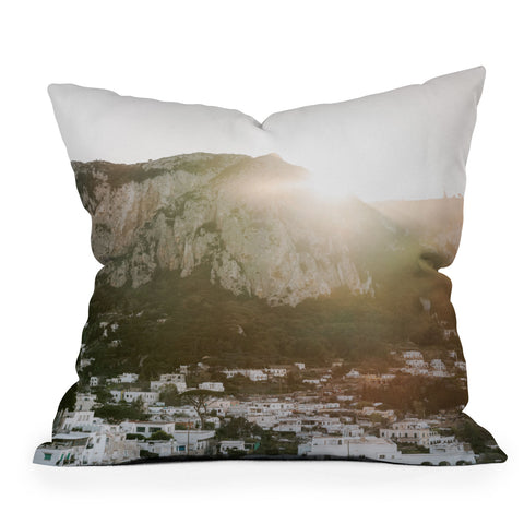 raisazwart Town of Capri Mountain View Throw Pillow