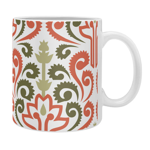 Raven Jumpo Coral Damask Coffee Mug