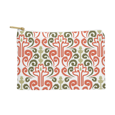Raven Jumpo Coral Damask Pouch