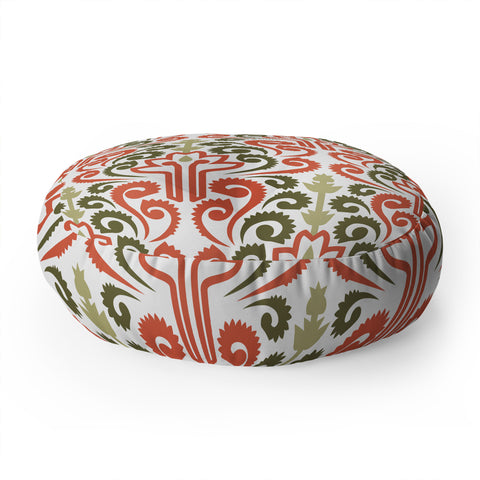 Raven Jumpo Coral Damask Floor Pillow Round
