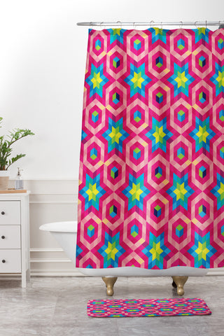 Raven Jumpo Facets Shower Curtain And Mat