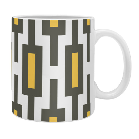 Raven Jumpo Grey Gold Geometry Coffee Mug