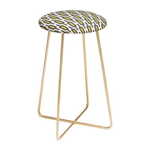 Raven Jumpo Grey Gold Geometry Counter Stool