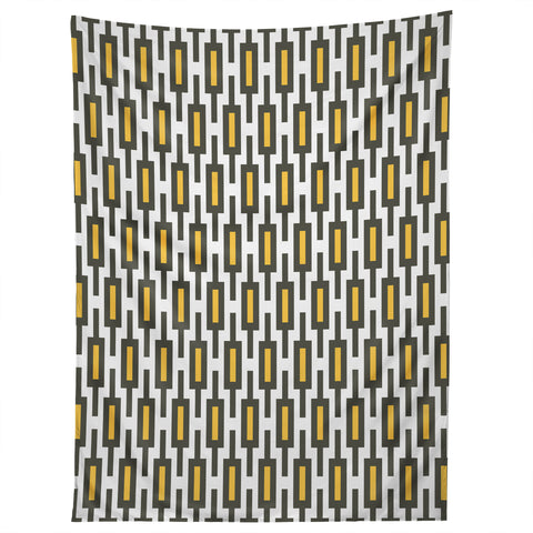 Raven Jumpo Grey Gold Geometry Tapestry