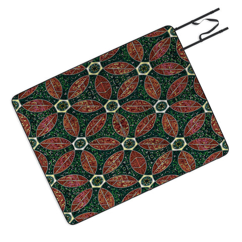 Raven Jumpo Jade Mosaic Picnic Blanket