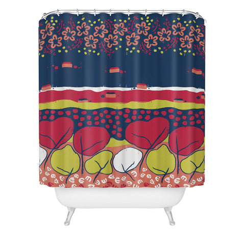 Raven Jumpo Matisse Inspired Flowers And Trees Shower Curtain