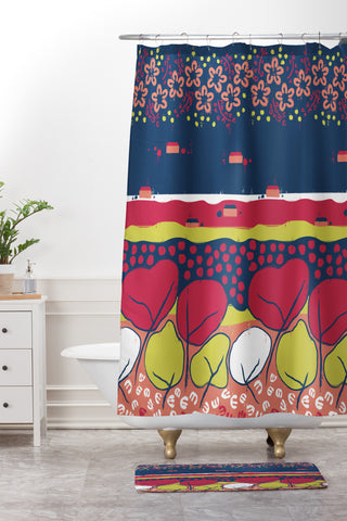 Raven Jumpo Matisse Inspired Flowers And Trees Shower Curtain And Mat