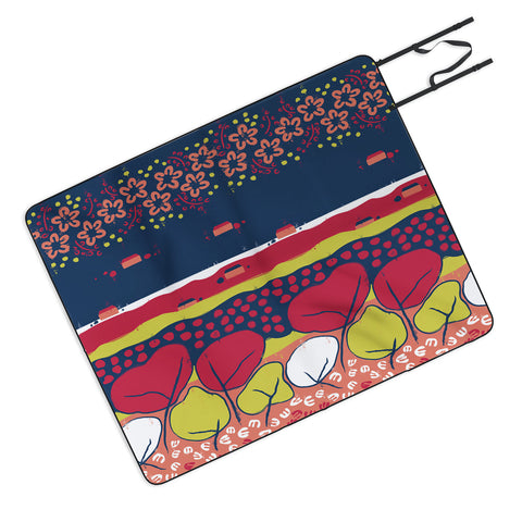 Raven Jumpo Matisse Inspired Flowers And Trees Picnic Blanket