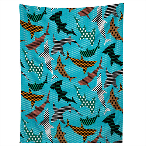 Raven Jumpo Polka Dot Sharks Tapestry