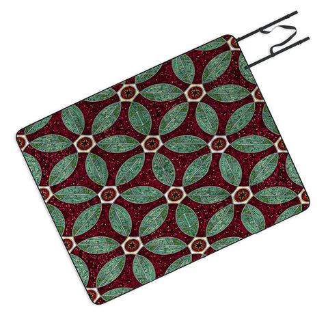 Raven Jumpo Pomegranate Mosaic Picnic Blanket