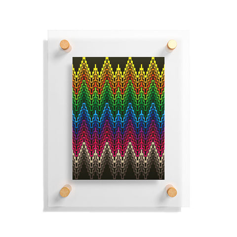 Raven Jumpo Rainbow Ikat Floating Acrylic Print