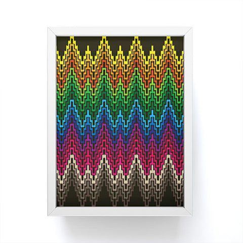 Raven Jumpo Rainbow Ikat Framed Mini Art Print