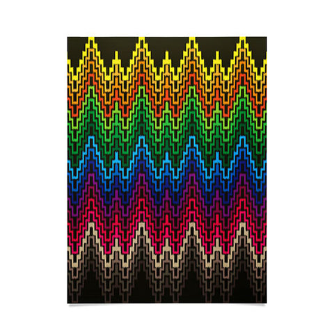 Raven Jumpo Rainbow Ikat Poster