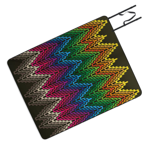 Raven Jumpo Rainbow Ikat Picnic Blanket