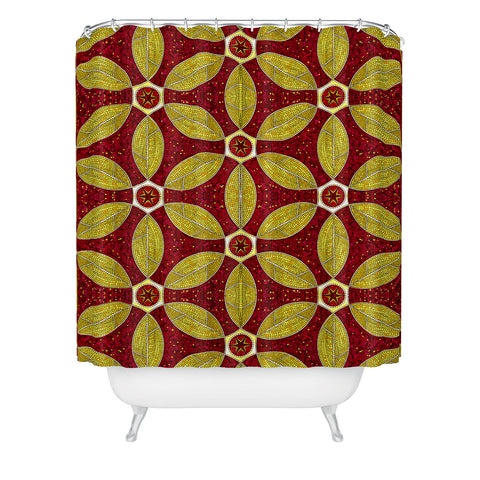 Raven Jumpo Ruby Amber Mosaic Shower Curtain