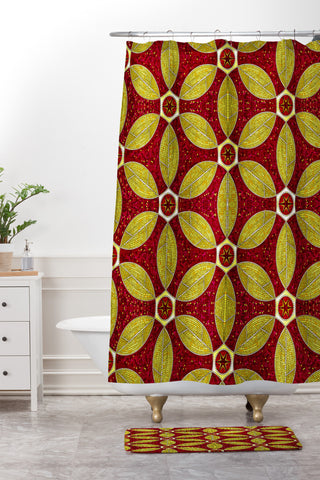 Raven Jumpo Ruby Amber Mosaic Shower Curtain And Mat