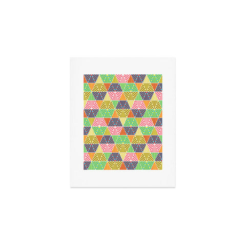Raven Jumpo Stripey Triangles Art Print