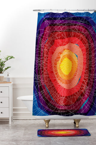 Raven Jumpo Tie Die Madness Shower Curtain And Mat